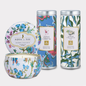Jasmine Hyacith Gift Set with Candle and Tea