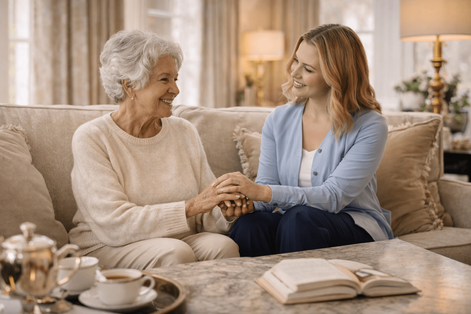 Caregiver with senior